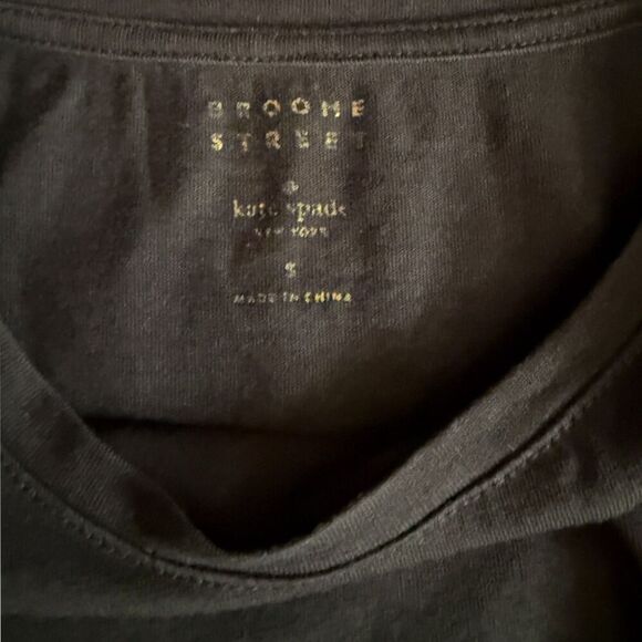 Kate Spade Broom Street Black Flutter Fringe Sleeve Top Size S - Picture 6 of 8